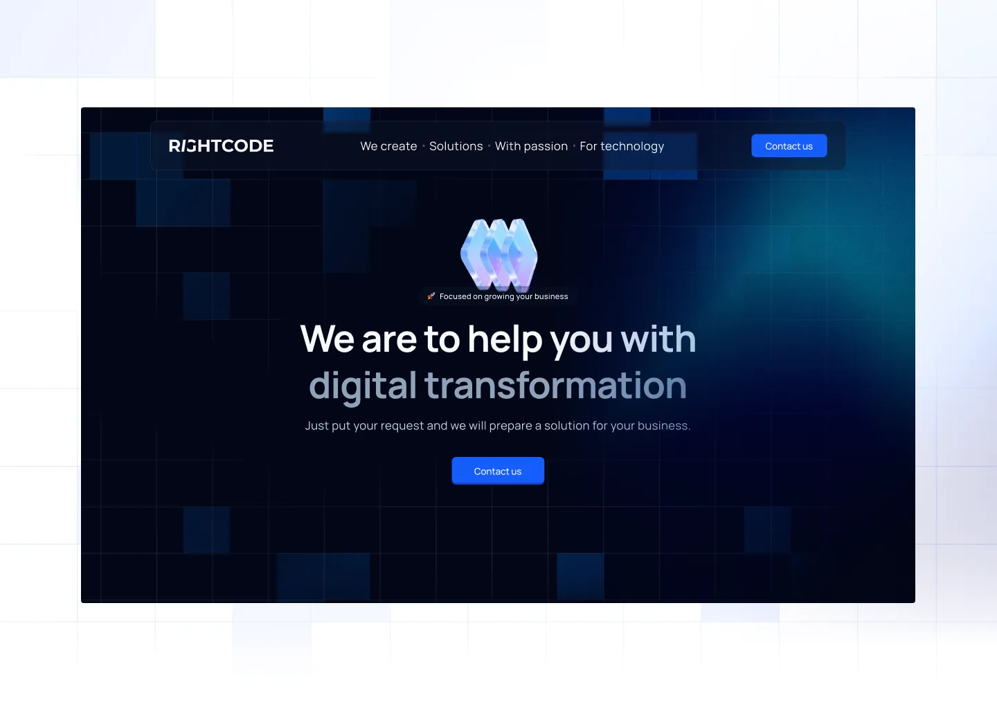 The homepage, dark theme.