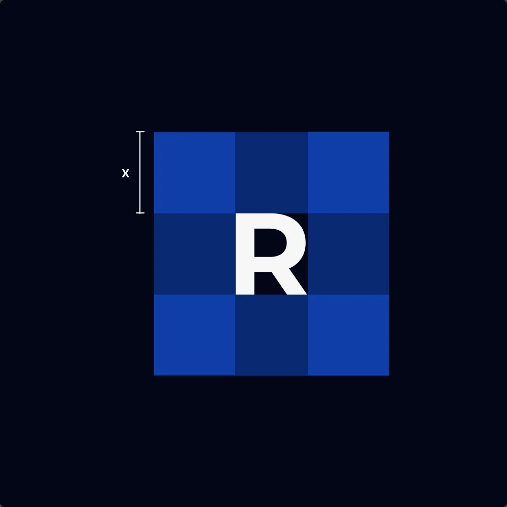 Construction: the R on its grid.