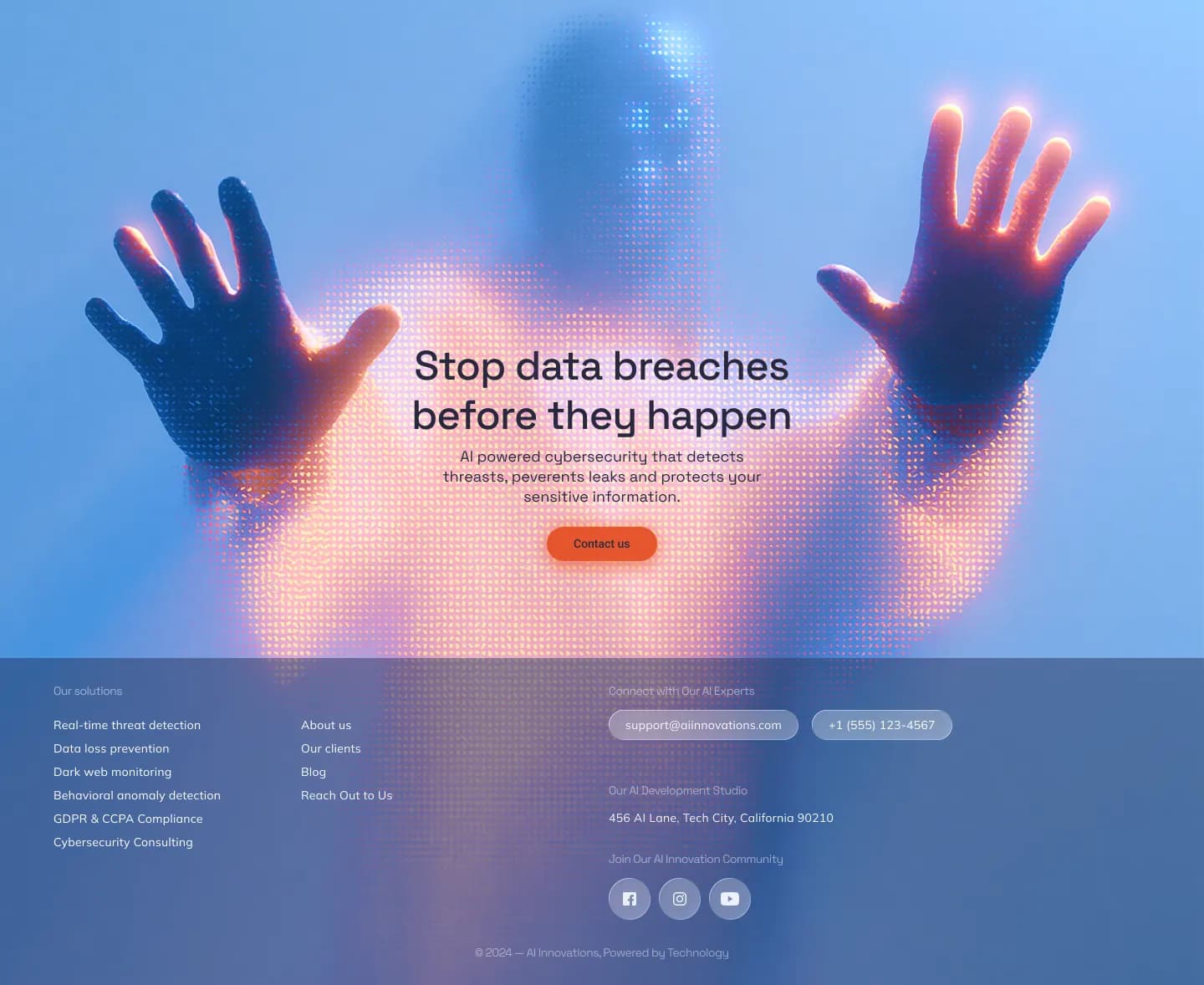 A data-security landing page