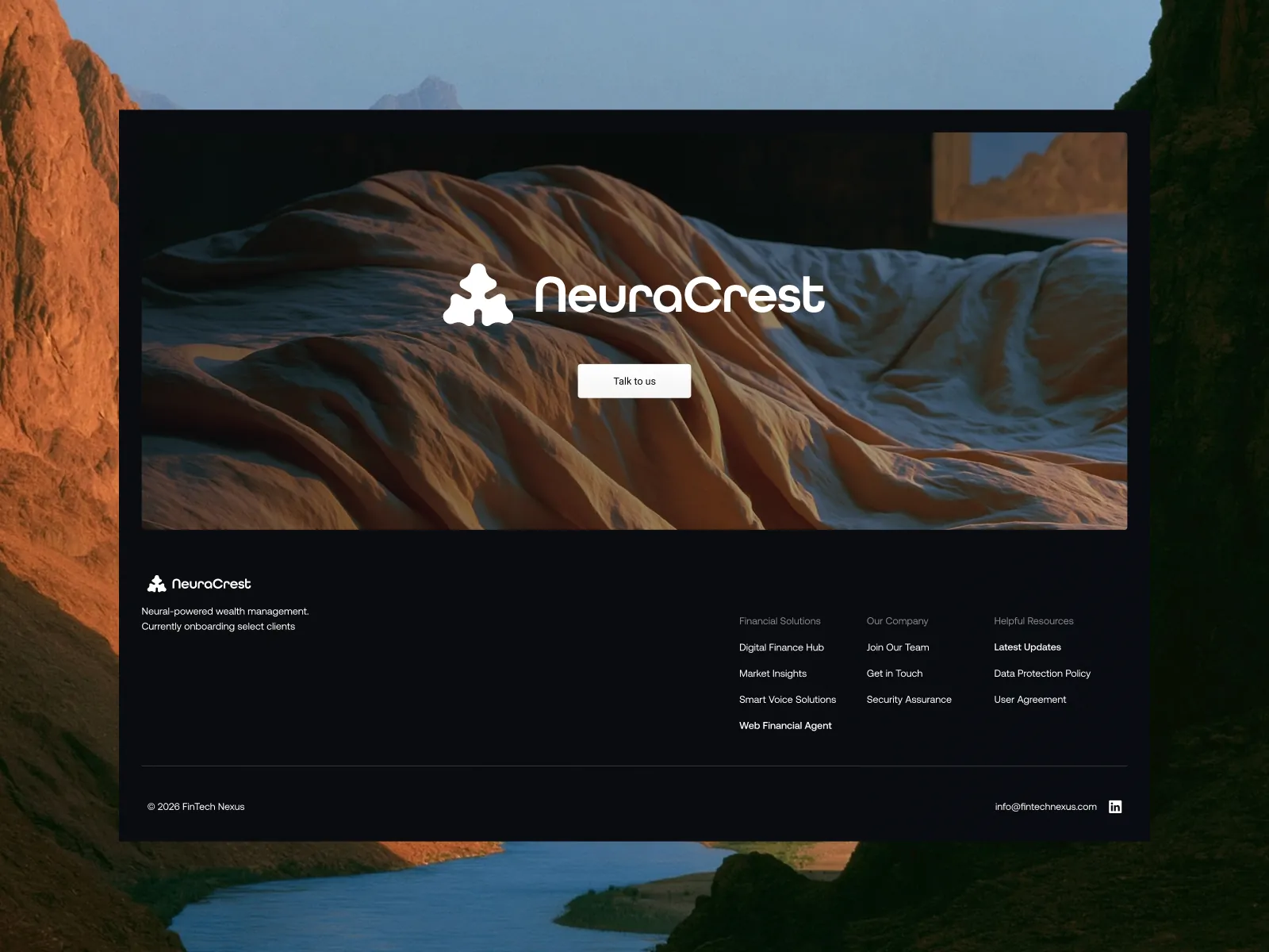 The site footer