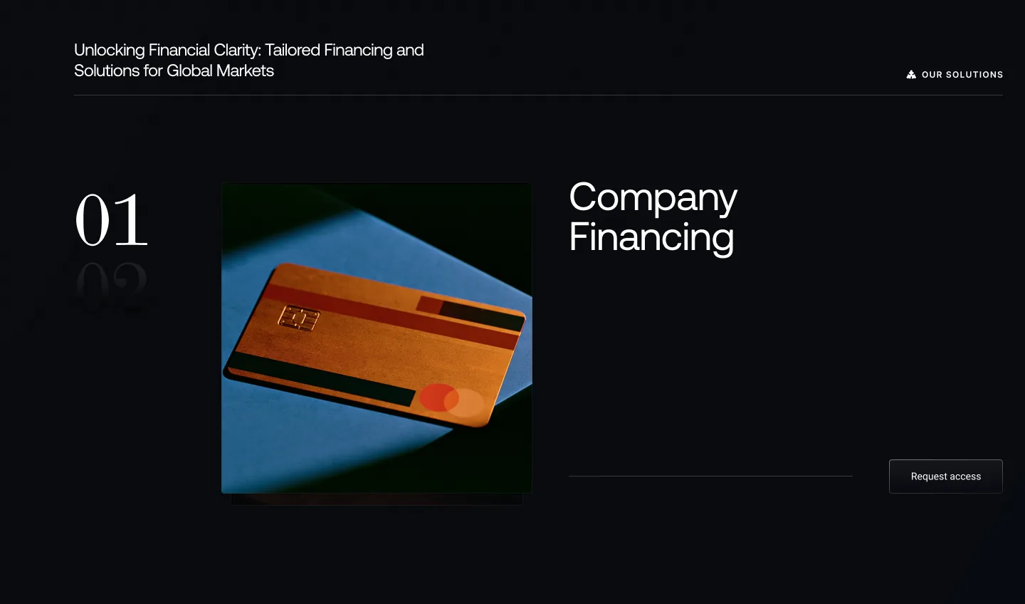 Company financing, one numbered service at a time.
